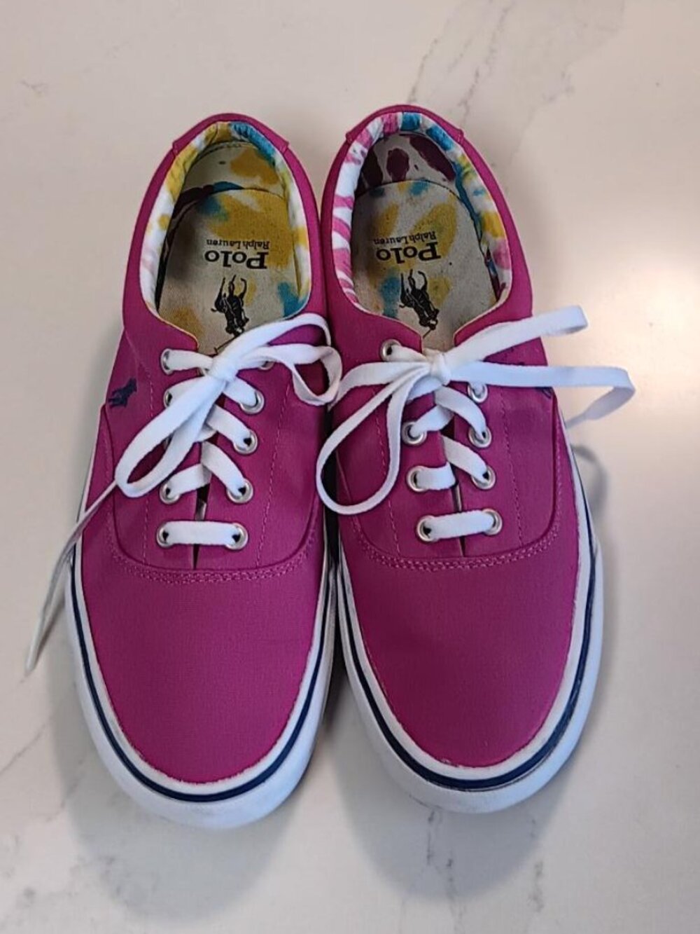 POLO RALPH LAUREN Womens Sneakers Keaton Pony Canvas Pink Size 8.5